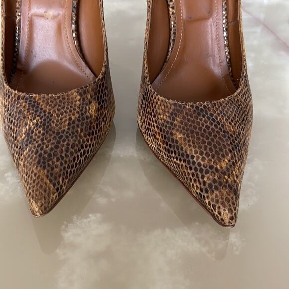 Just Cavalli  Women Shoes Heel Pumps Pointed Toes Snakeskin Stiletto Brown SZ 39 - Picture 6 of 11